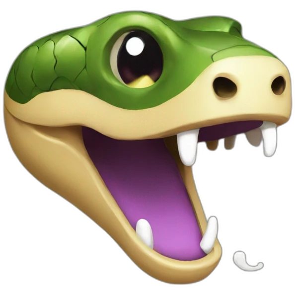 A twitch emote of a snake laughing emoji