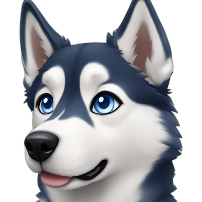 Blue eyes husky emoji