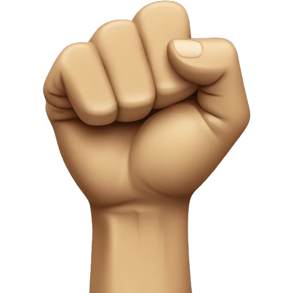 Raised fist with arm included as an expression of frustration in colour  emoji