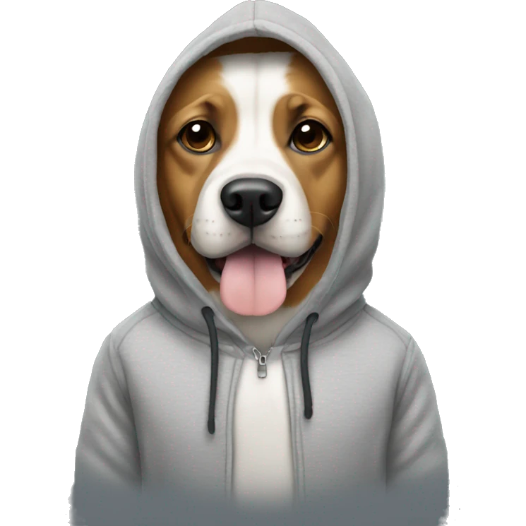 Dog wearing a hoodie  emoji
