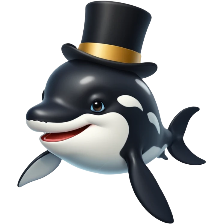 orca with a top hat emoji