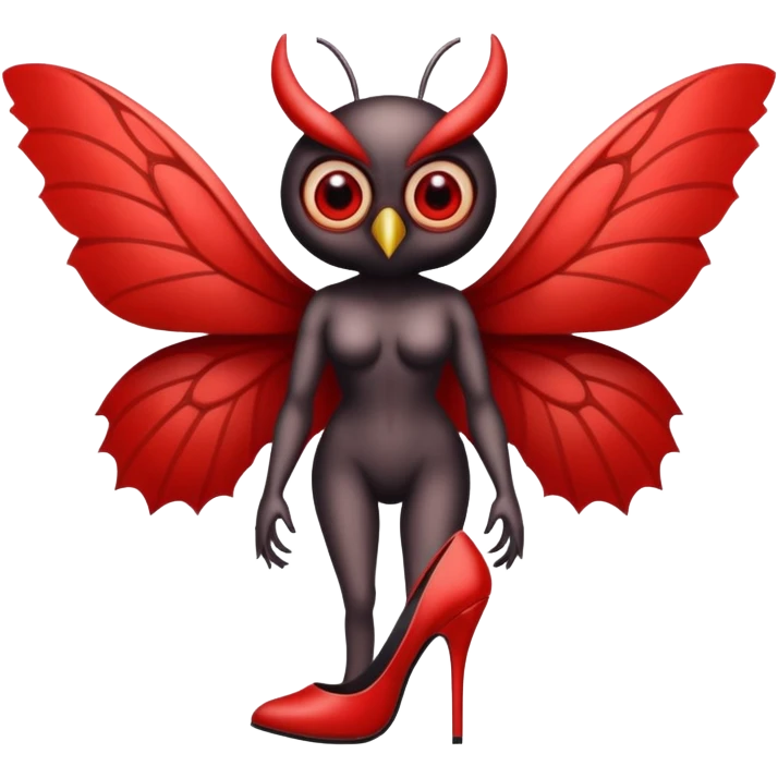 mothman wearing heels emoji
