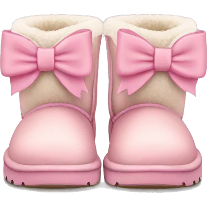 Mini light pink uggs with bow emoji