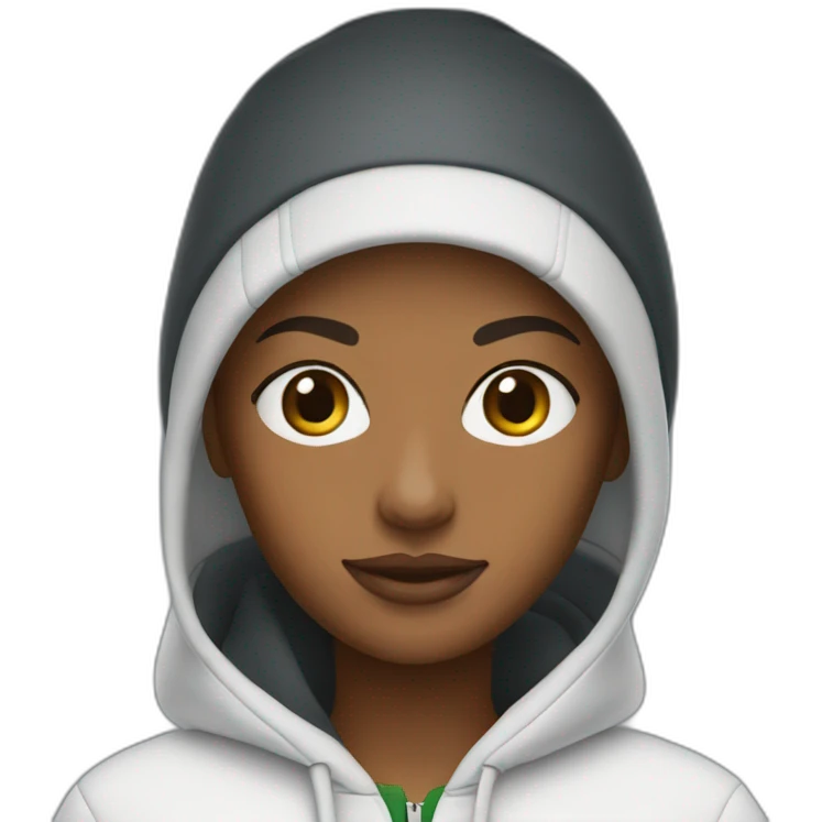 Black ladie using lacoste hoodie emoji