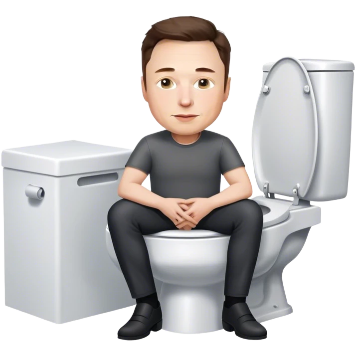 Elon musk is Siitting on toilet  emoji