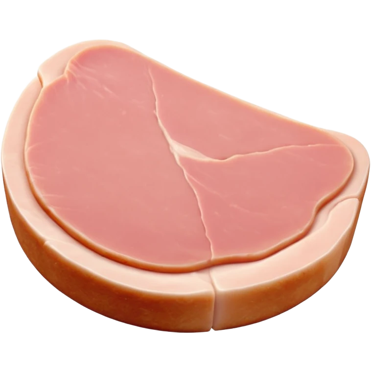 raw chicken cutlet, thin boneless slice, pale pink, smooth glossy surface, irregular shape, visible muscle grain, subtle edge variation, fresh and moist, no plate or garnish, no faces, clean 3D, soft shadows, transparent background, emoji scale emoji