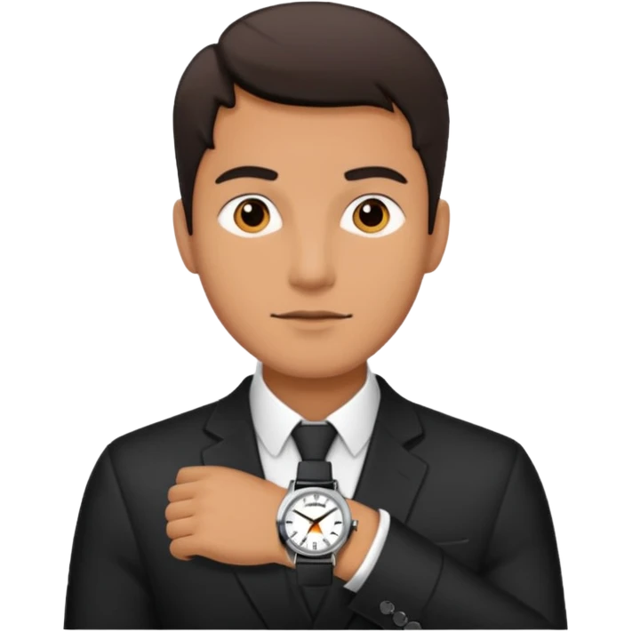 man wearing a black strap watch emoji