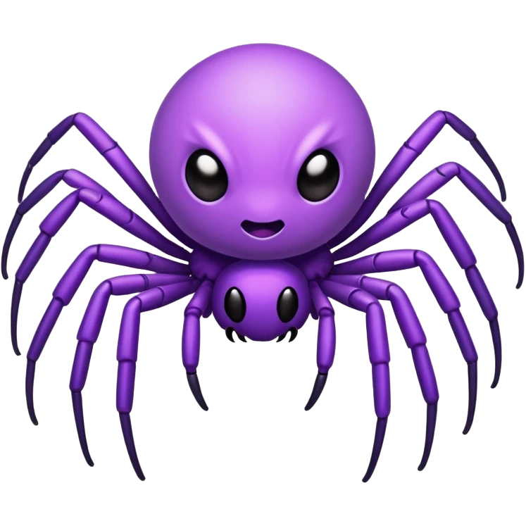 super simple cute purple spider with round body short legs minimal face emoji