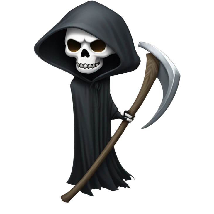 Grim reaper head with scythe emoji