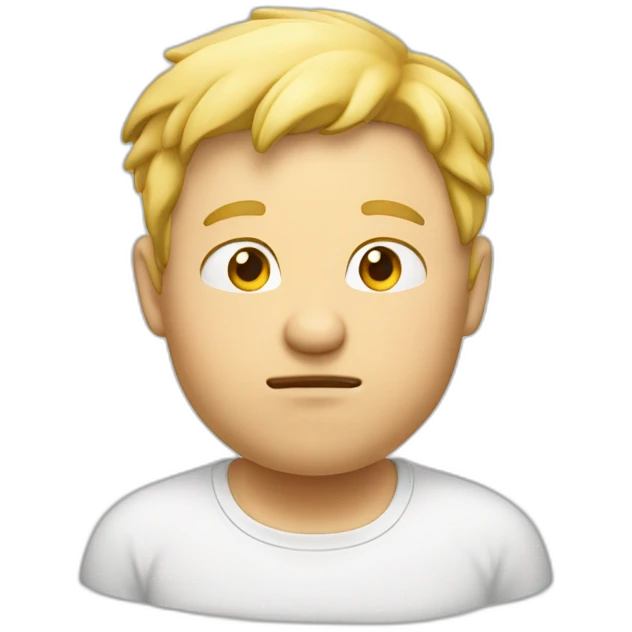 blond fat guy face smell finger emoji