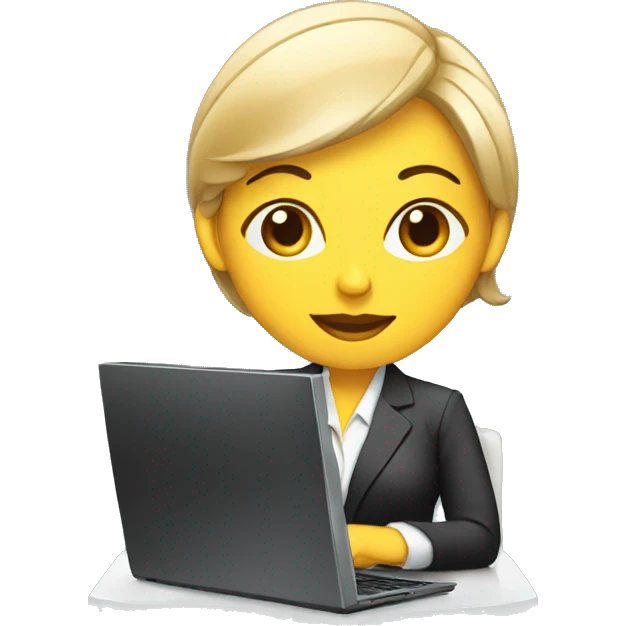 businesswoman with computer emoji