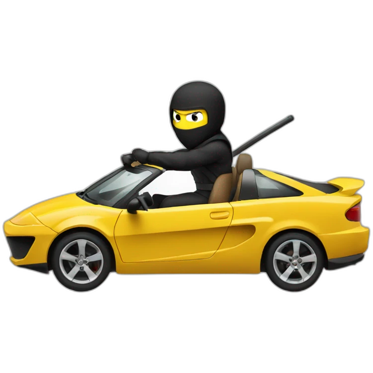 Ninja driving a car emoji