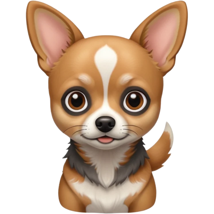 Chihuahua mix with grey, brown, and black fur less fur emoji