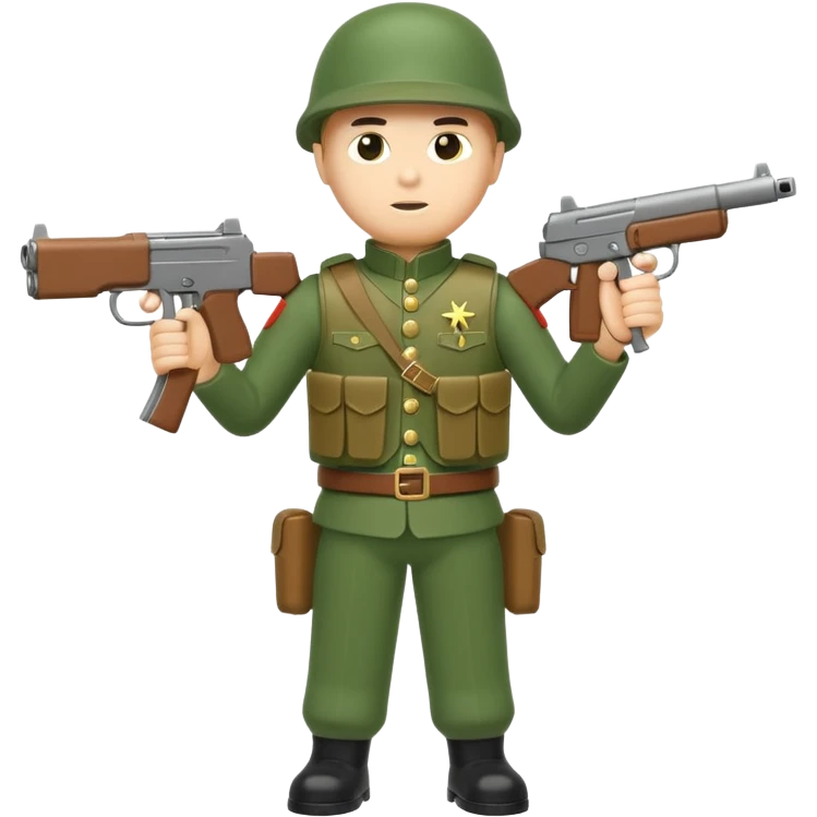 toy soldier with 2 guns and bulletproof vest  emoji