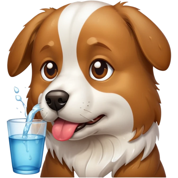 Dog drink a The  emoji