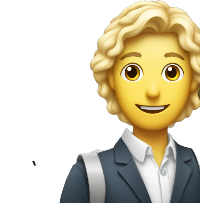 Real estate agent in front of a house with for sale sign  emoji