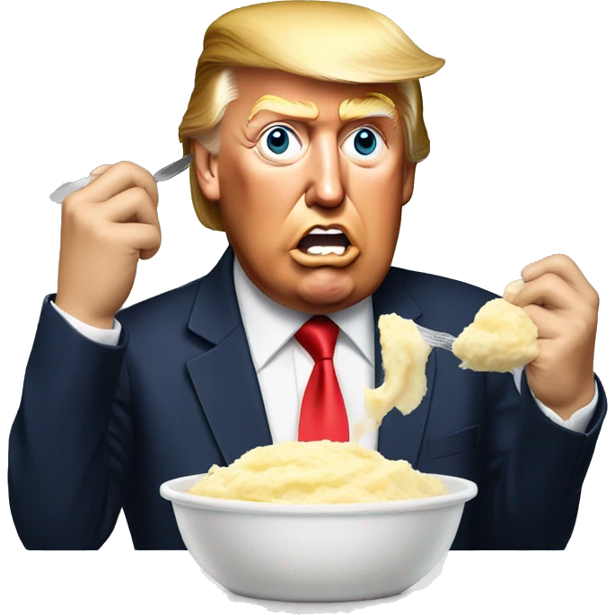 donald trump eating mashed potatoes  emoji