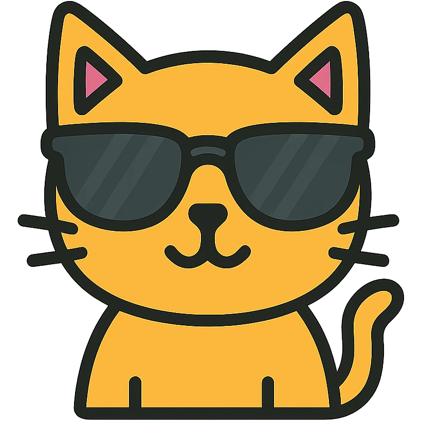 A cat wearing sunglasses emoji