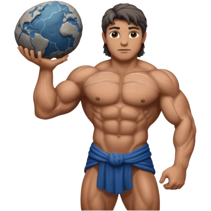 Atlas the greek god with a big rock  emoji