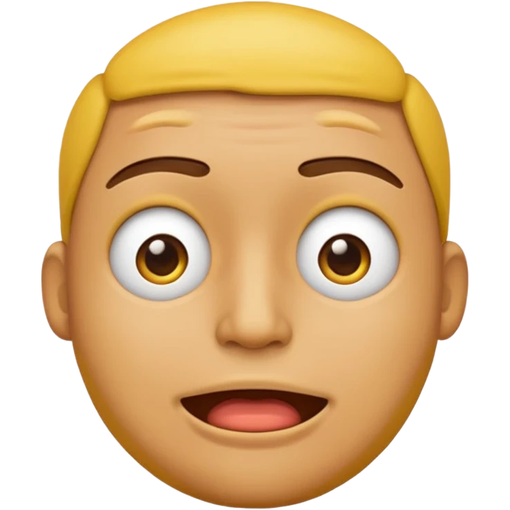 a yellow male emoji with a closed mouth emoji