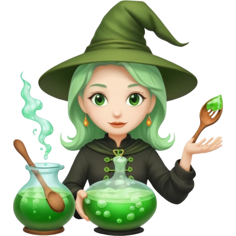 green witch cooking potion emoji