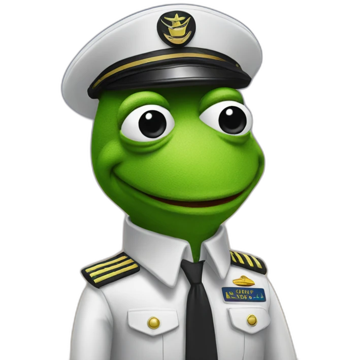 kermit as airline pilot emoji