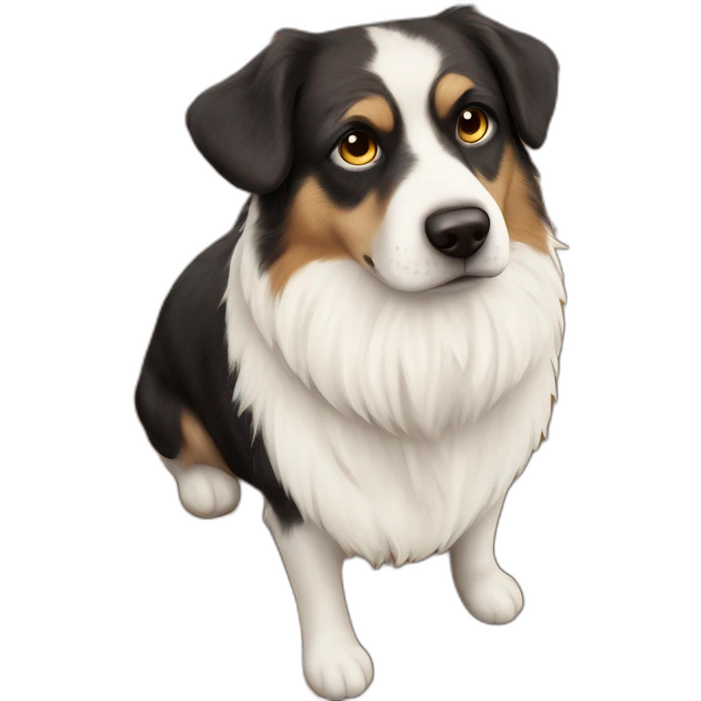 confident dog on wooden floor emoji