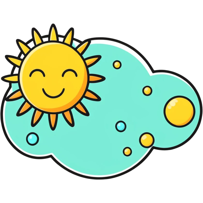 Sun with bubbles emoji