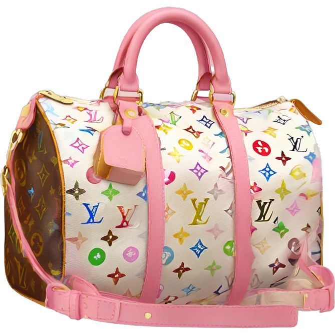 Louis Vuitton speedy bag with pink strap no flowers emoji