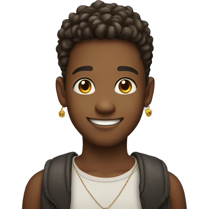 smiling boy with earrings emoji