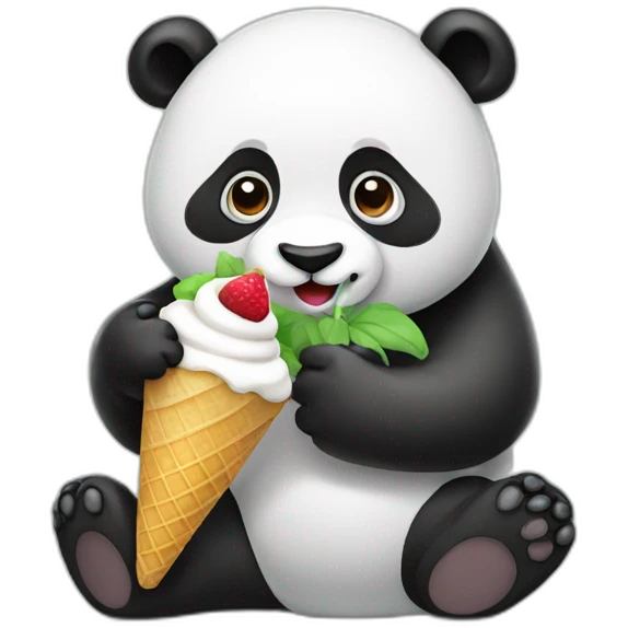 Panda eating icecream  emoji