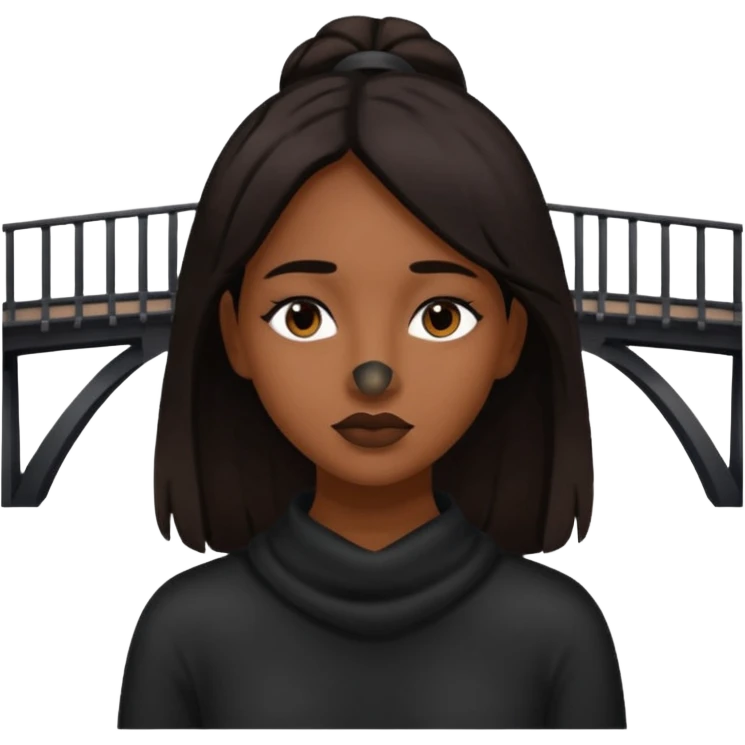 she has black pigment over the bridge of her nose. like around her eyes. emoji
