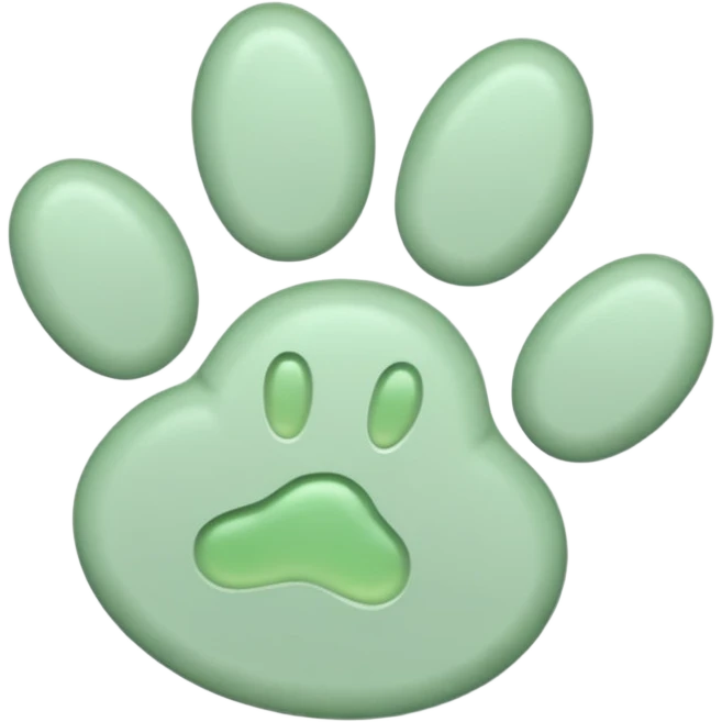 a pastel green pawprint emoji