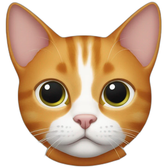 Ginger cat with boba eyes emoji