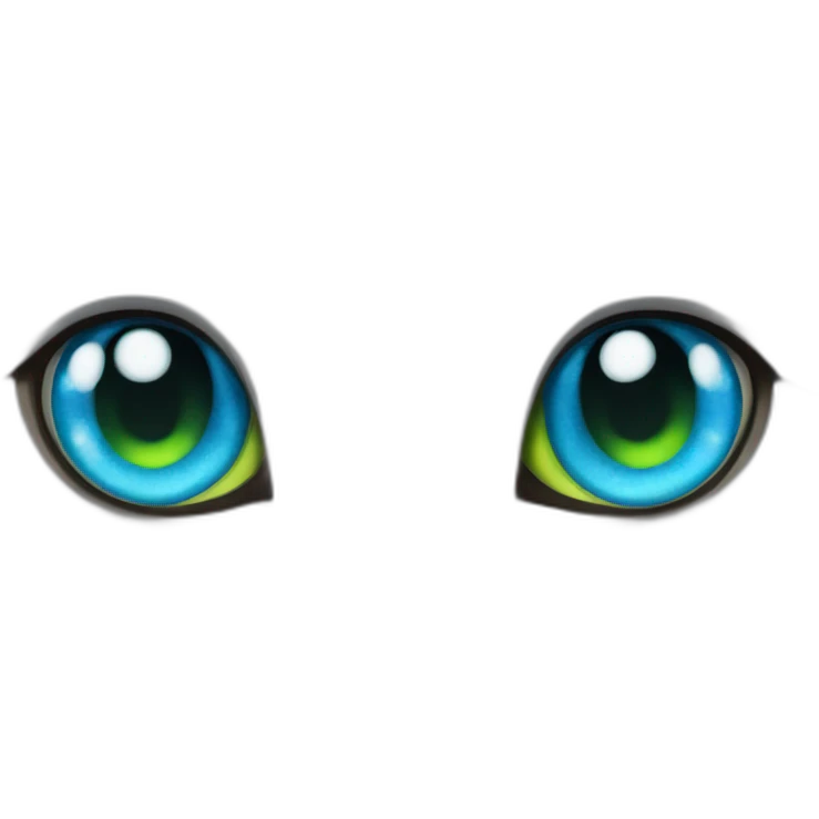 White cat with blue and green eyes emoji