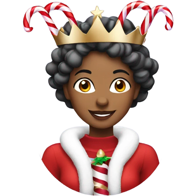 Queen with candy canes celebrating Christmas  emoji