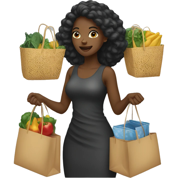 black woman shopping emoji