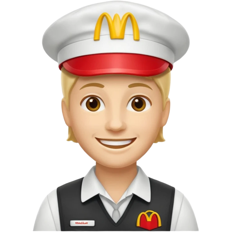 white worker at McDonald's emoji