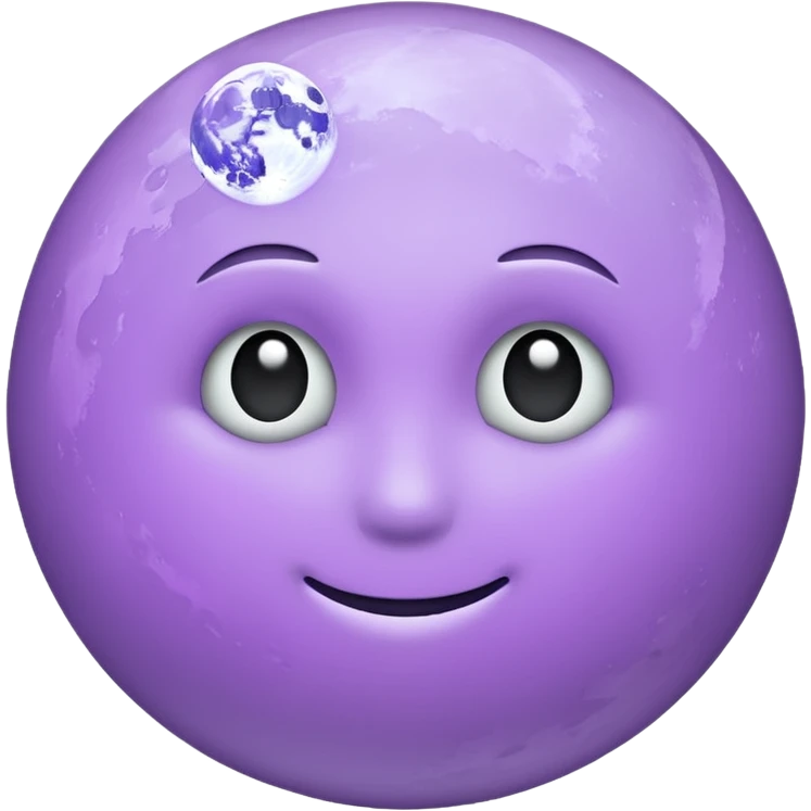 realistic Light purple moon emoji