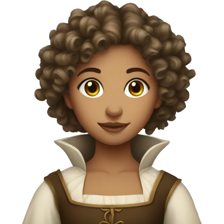 Medieval beautiful girl with curly hair emoji