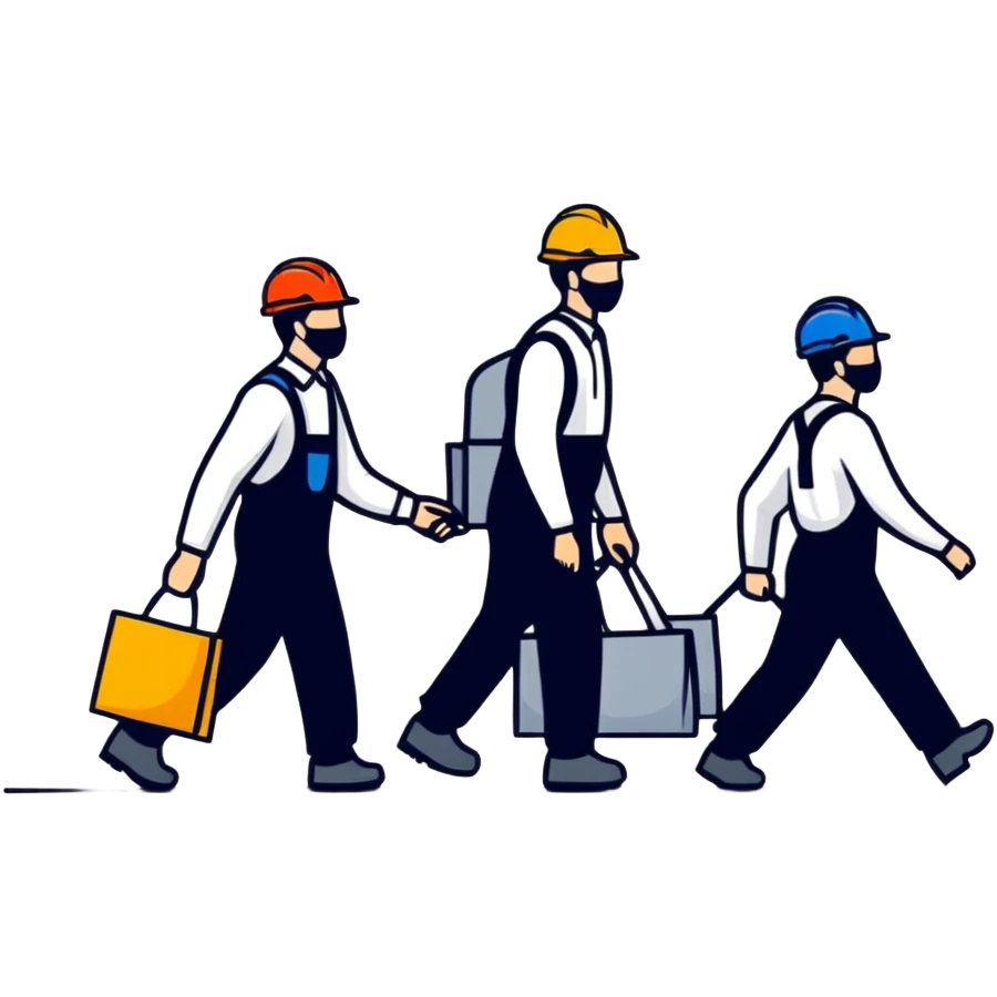 labor workers walking emoji