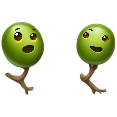 stack of two olives but one is feeling weird emoji