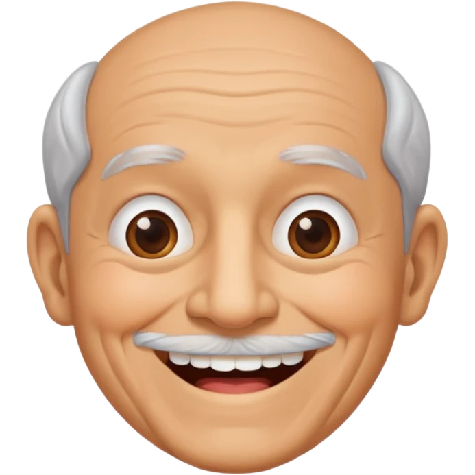 Draw me a grandfather who smiles and has no front tooth. emoji