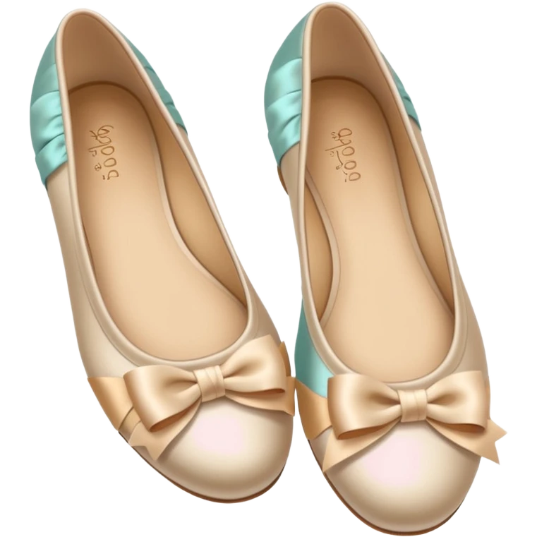 Beige realistic silk bow ballerina shoes emoji