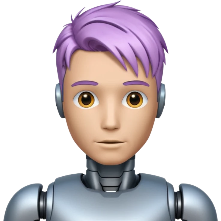 male robot with different color hair like 3rd picture, emoji