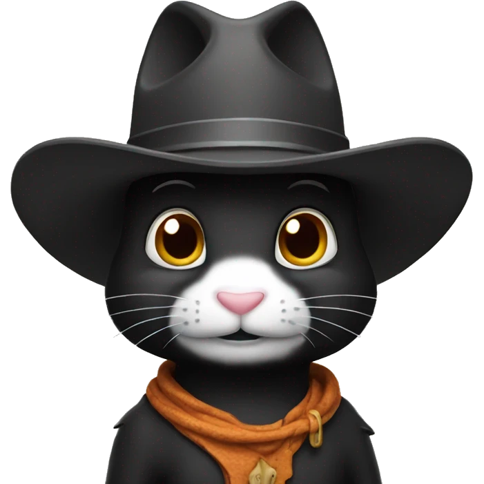 black rabbit with a cowboy hat  emoji