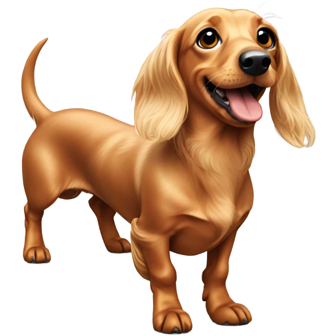 Blonde, long haired dachshund named Luna emoji