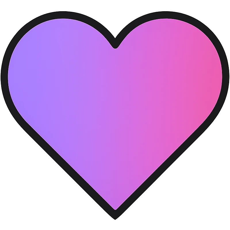 gradient heart icon blending lavender and fuchsia, modern icon style, clean lines, no text emoji