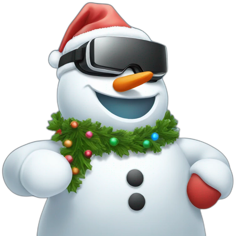 full body christmas-snowman in vr headset emoji