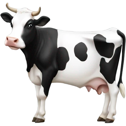 Cow on cow white and black emoji